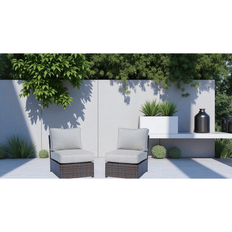 Fully Assembled Patio Chair with Cushions, Brown