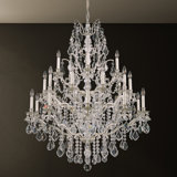 Bordeaux 25 Light 40in x 48in Three-Tier Chandelier in Heirloom Gold with Clear Heritage Handcut Crystals