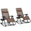 Ensemble de 2 chaises berçantes d'extérieur, chaise berçante inclinable et inclinable