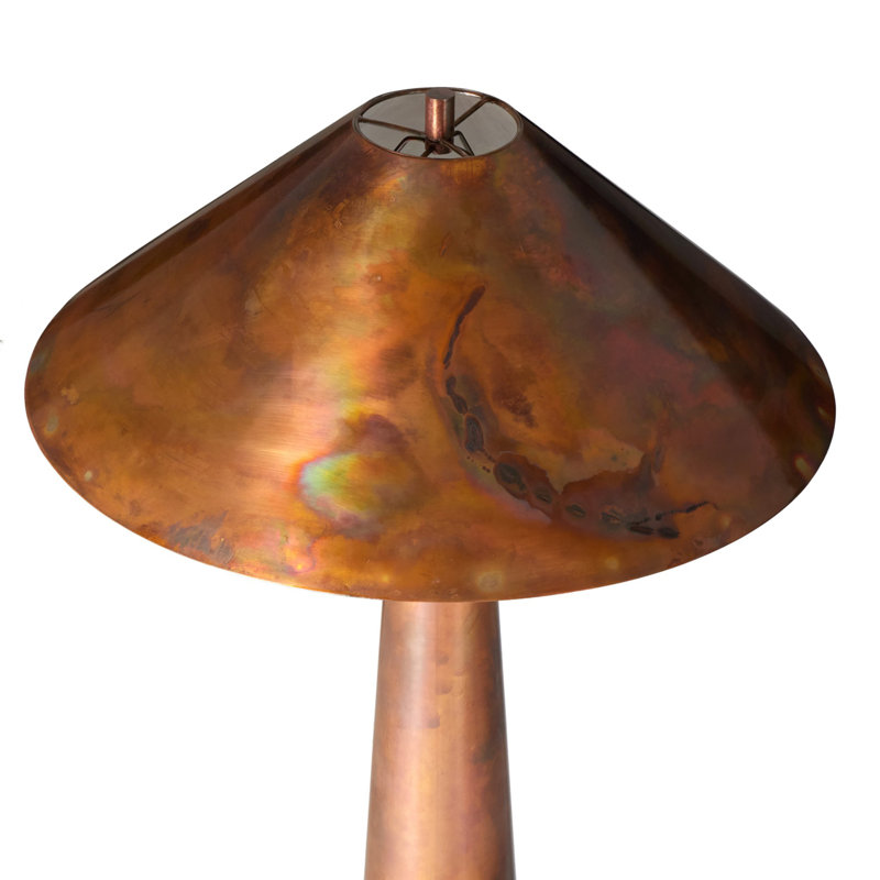 Romani Floor Lamp, Yellow Brown, Metal, Iridescent Acid Wash