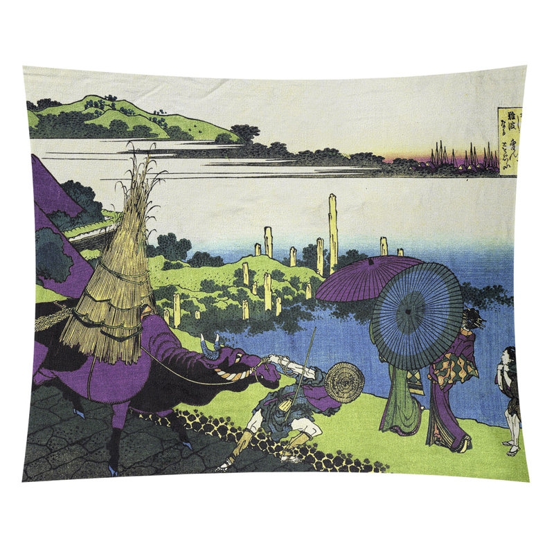 Tapisserie murale River Farm, H 83,5 po x l 71 po, Mauve / vert / jaune clair