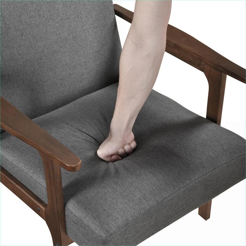 Chaise avec accoudoirs Accent, Gris foncé, Brun
