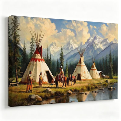 "Native American Mountain", reproduction d'art sur toile, images élégantes et haut de gamme