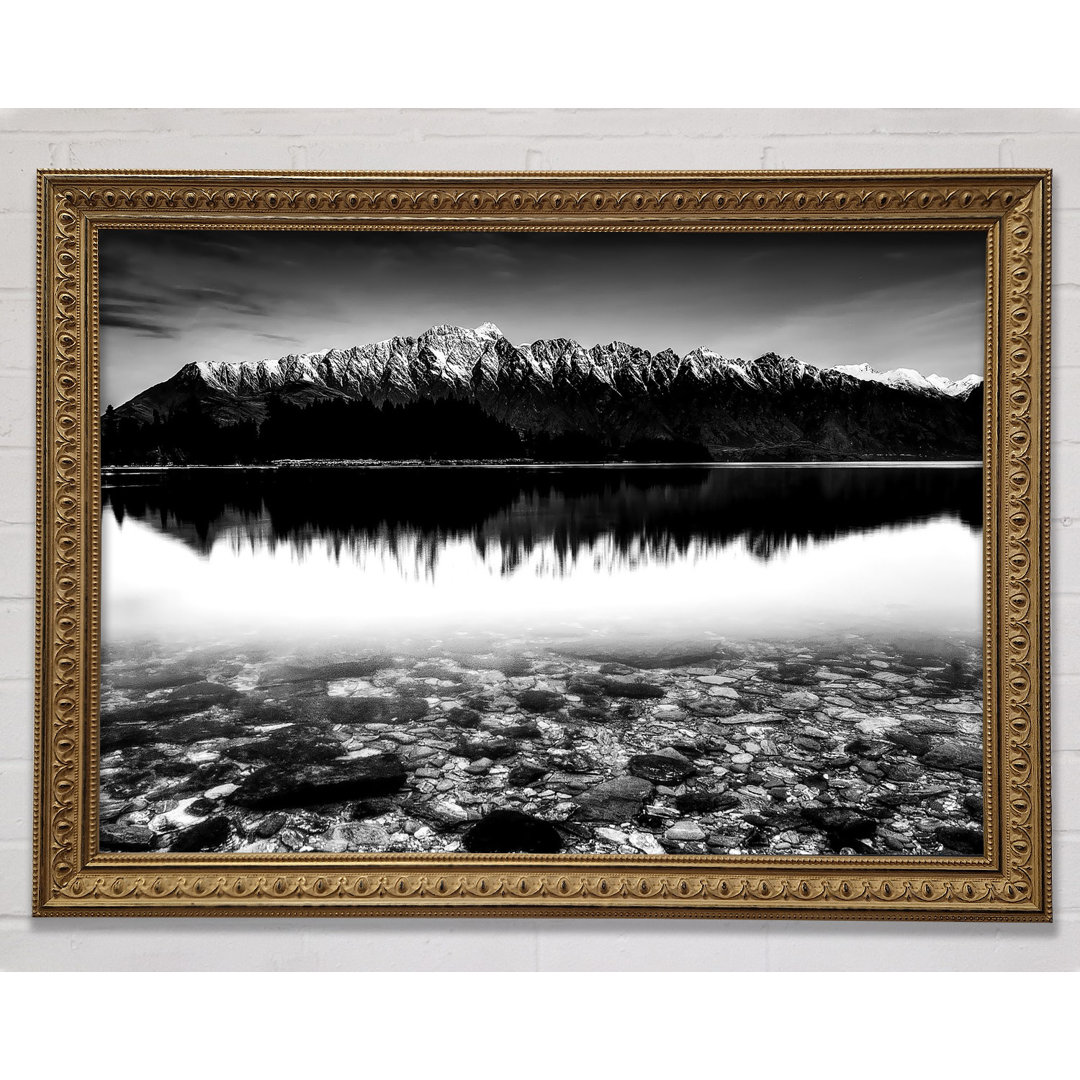 Gerahmter Kunstdruck Mountain Ridge Monochrome