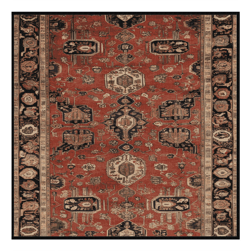 Tapis brun lavable à la machine, Carré 6 pi