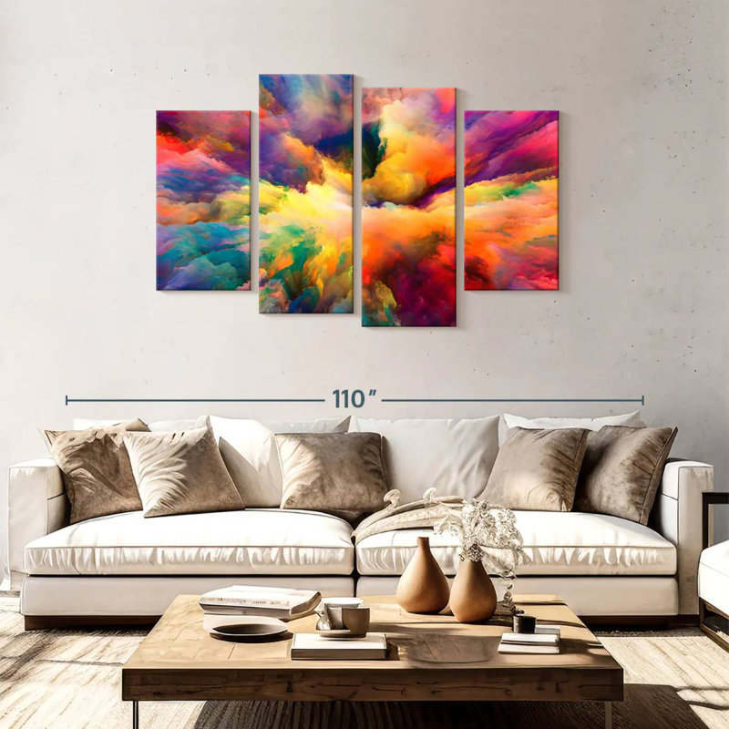 Nuage de couleur abstraite Avery, H 48 po x l 75 po
