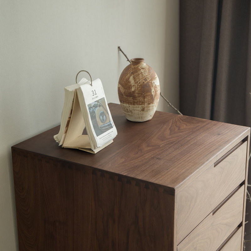Commode d'appoint simple en noyer noir