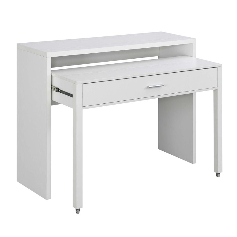 Binca Writing Desk with Drawer, White