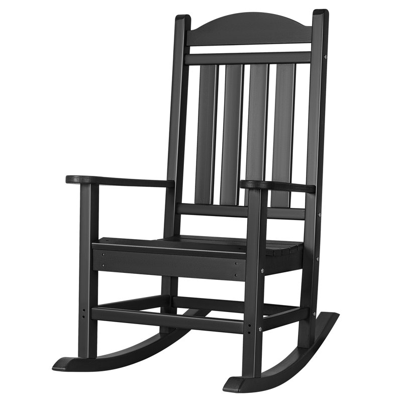 Chaise berçante d'extérieur en PEHD Danvers, Noir