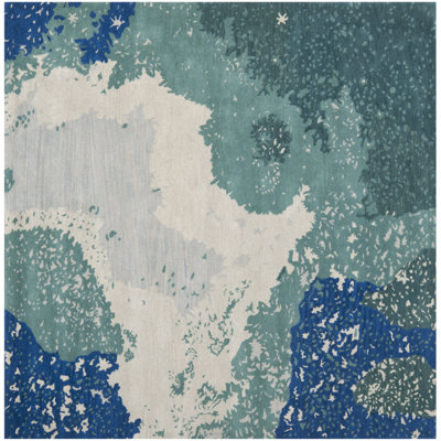 Tapis bleu en laine touffeté à la main Amiere