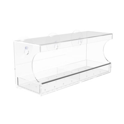 Clear Acrylic Bird Feeder Window-Mounted, Seed-Saving, and Bird-Friendly 16045