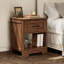 Tables de chevet avec tablette ouverte spacieuse, tables de chevet avec tiroir en bois, tables de bout décoratives en bois rustique avec structure stable, ensemble de 2-1170287845