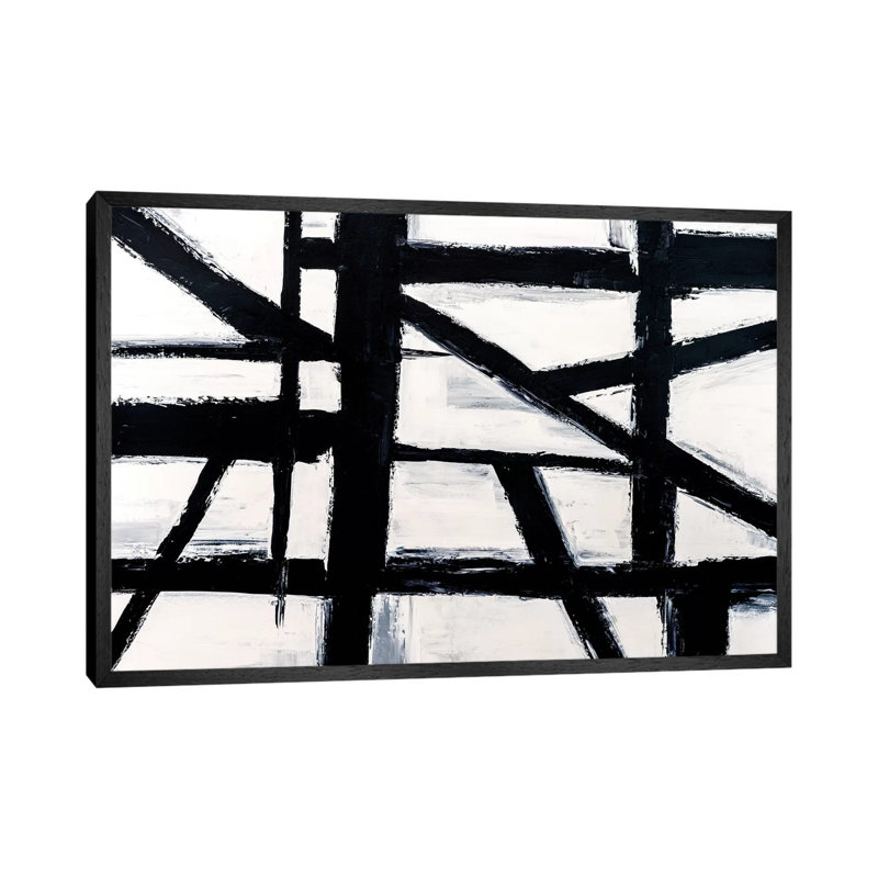 Building Blocks I by Nikki Chauhan - Painting on Canvas, 101.6 cm H x 66.04 cm W, Black Framed