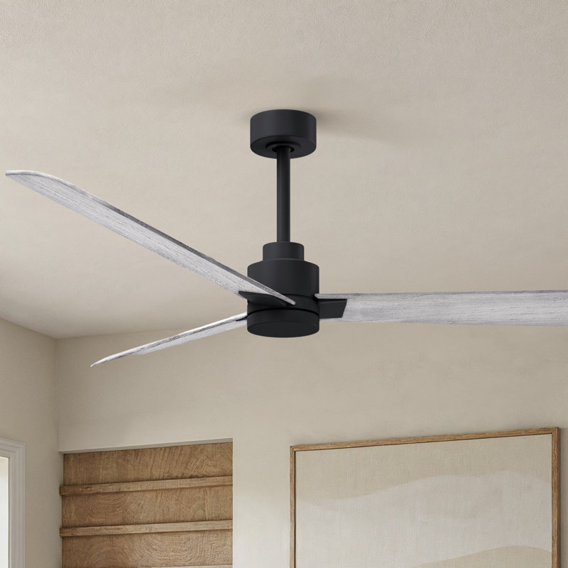 Ventilateur de plafond Alessandra, Ton de bois de grange, Noir mat