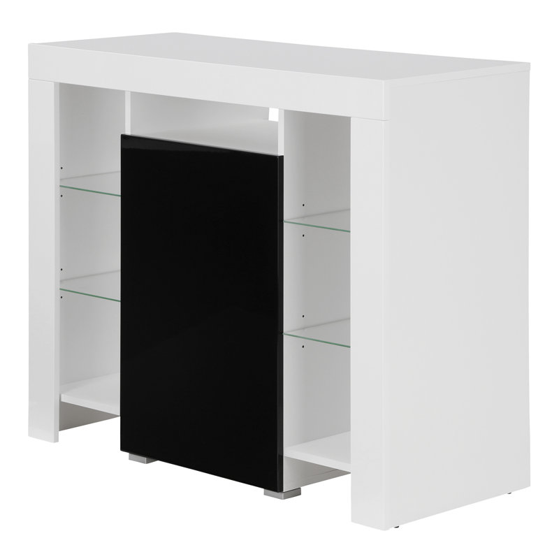 Zeus 104cm Sideboard, Black, Without Led Lighting