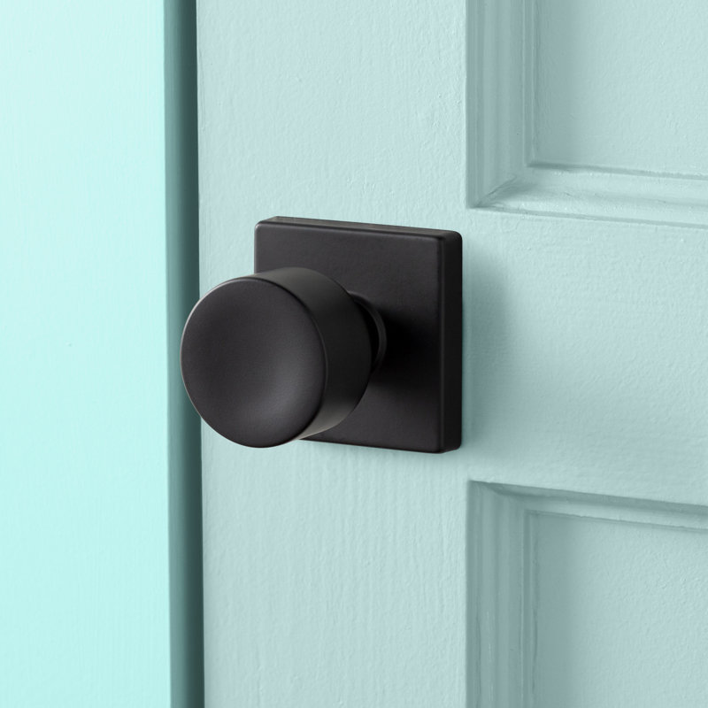 Bergen Square Privacy Knobset, Flat Black