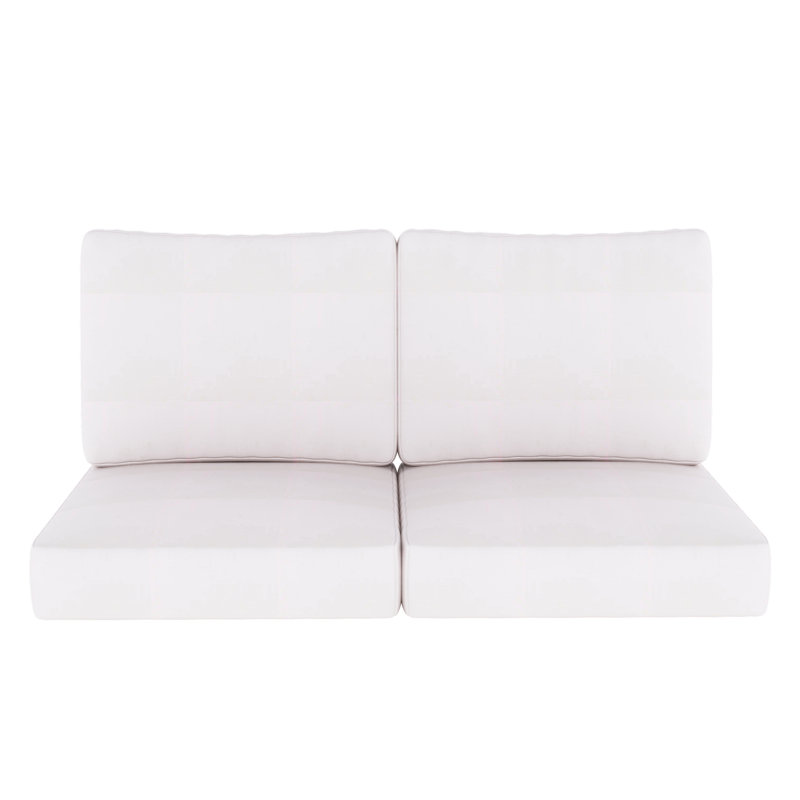 Sunbrella® Outdoor Loveseat Seat / Back Cushion, Sunbrella Play Snow