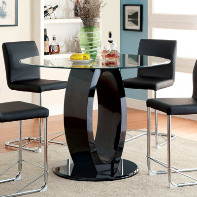 Balwinder Round Glass Top Dining Table