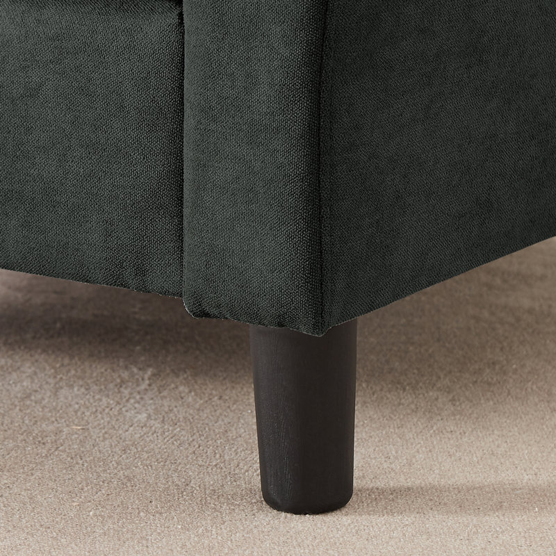 Danaysha 34.65" W Comfy Accent Armchair, Black