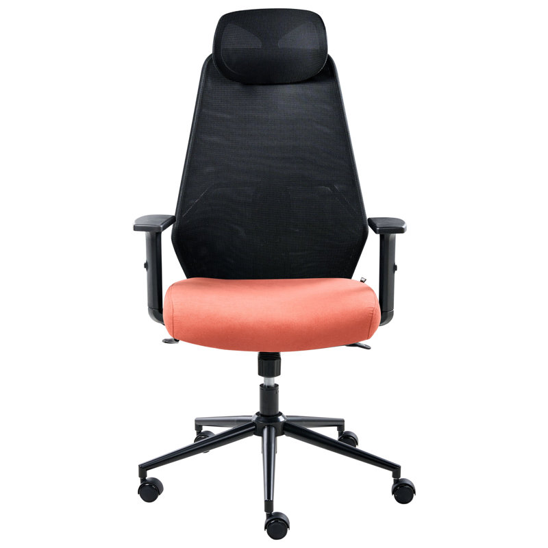 Office Chair with Headrest, Red/Black