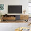 Meuble télé moderne pour téléviseur de 80 po avec espace de rangement double-129388609