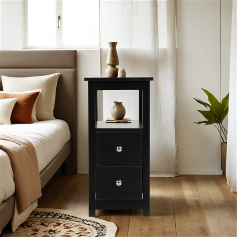 Table de bout polyvalente en bois avec fonction de charge et beaucoup de rangement