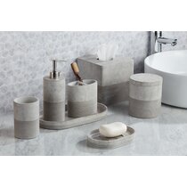 Bathroom Accessories Set with Tissue Box Cover, Soap Dish, Cotton Swab –  MyGift