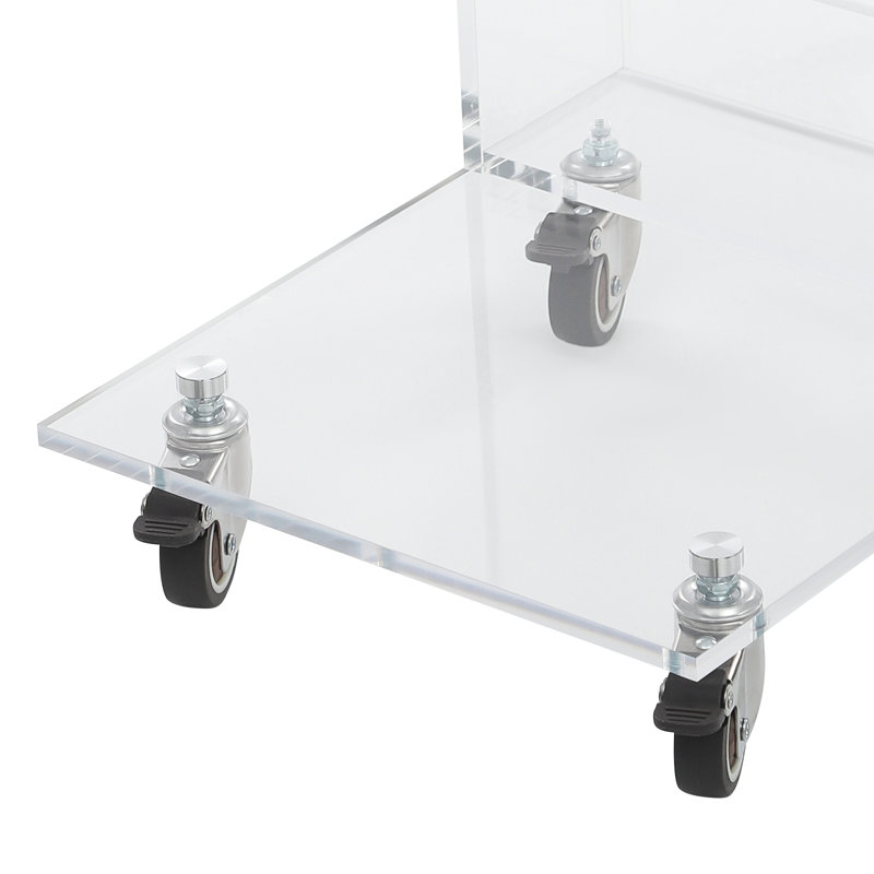 C-Shaped End Table For Small Spaces13.78(W)*11.81(D)*23.62(H)In, Clear
