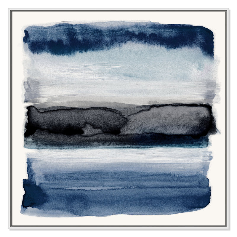 Collection Sky «Navy Sky II» par Nan, Cadre flottant blanc, H 41,5 po x l 41,5 po