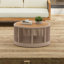 Ensemble de table industrielle rustique, table basse et table d'appoint avec design en corde tissée, ensemble de table élégant et fonctionnel moderne pour le salon et la décoration intérieure - corde beige-1725649200