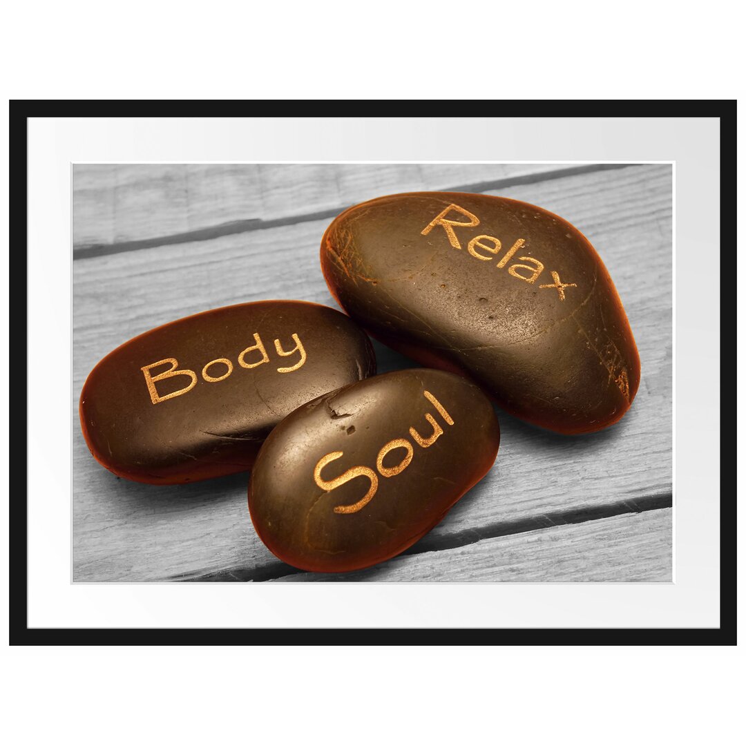 Gerahmtes Poster Relax Body Soul