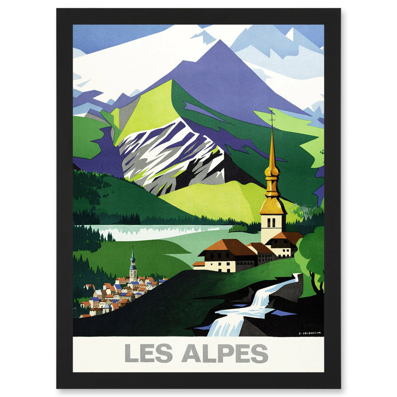 Jacquelin The Alps Mountains French Railway Travel Advert - Single Picture Frame Print