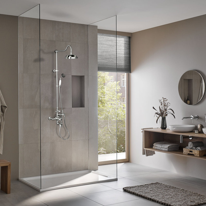 Exposed Thermostatic Shower System and Tub Filler by Strom Living, Chrome