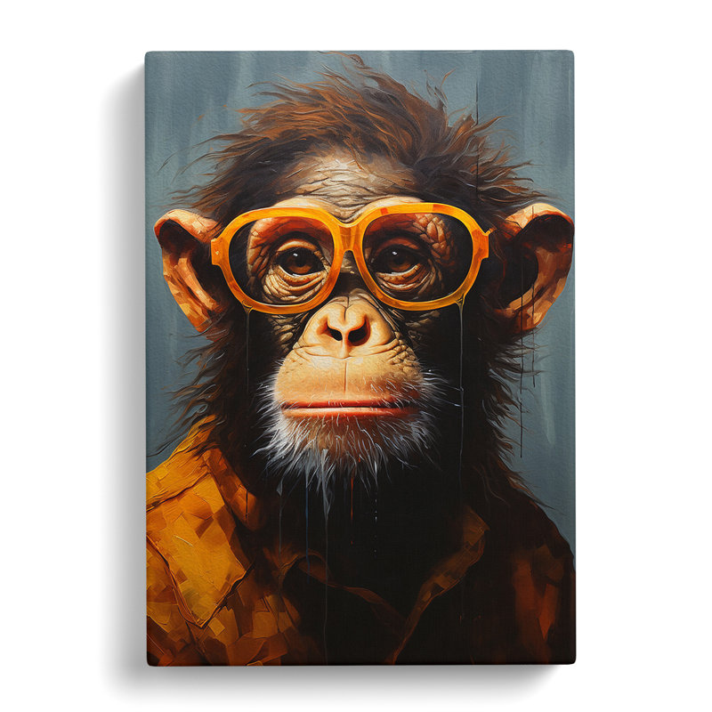 Monkey With Glasses No.2 - No Frame Print, 60cm H x 40cm W x 3cm D