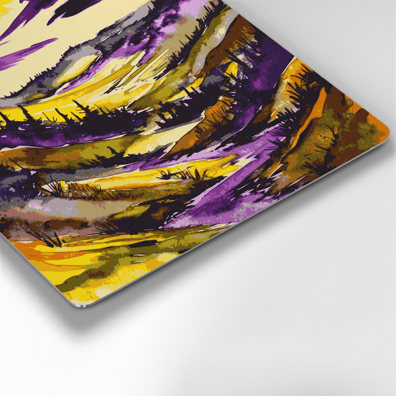 «Watercolor Landscape 92», art mural en métal mauve, H 24 po x l 20 po