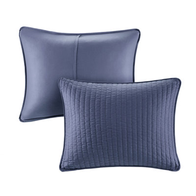 King/ King Quilt Navy - Reversible With Microfiber And Cotton Filled Prevalent 3 Piece Content