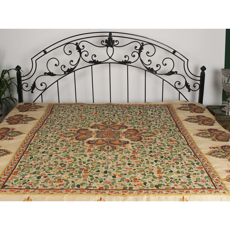 Couvre-lit Exotic India Pure Tussar Kantha