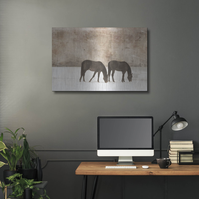 «Grazing pair 2» par Erin Clark, art mural en métal, H 24 po x l 36 po