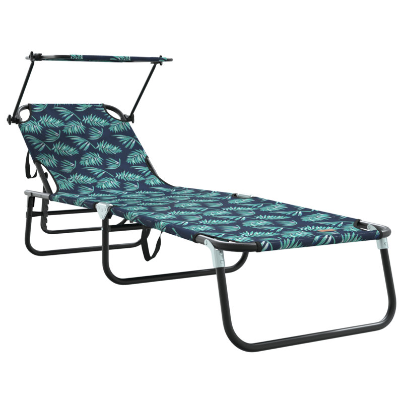 Folding Sun Lounger Folding Oxford Outdoor Recliner Adjustable Patio
