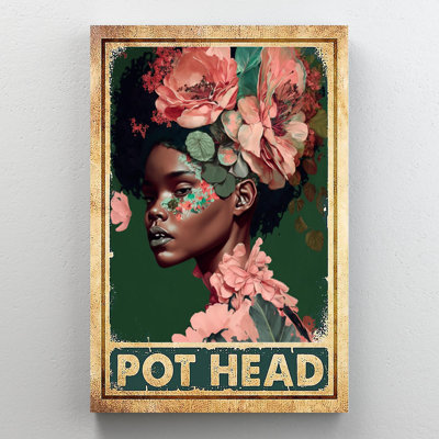 «Pink Flower Pot Head», impression sur toile