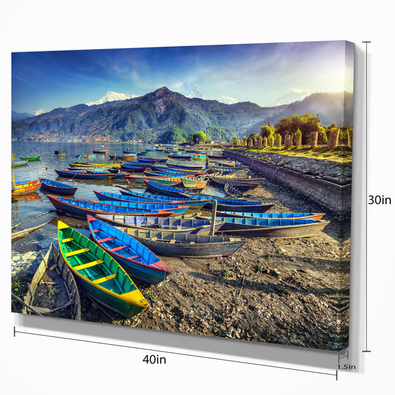 " Colorful Boats ", 30" H x 40" W x 1.5" D, Wrapped Canvas