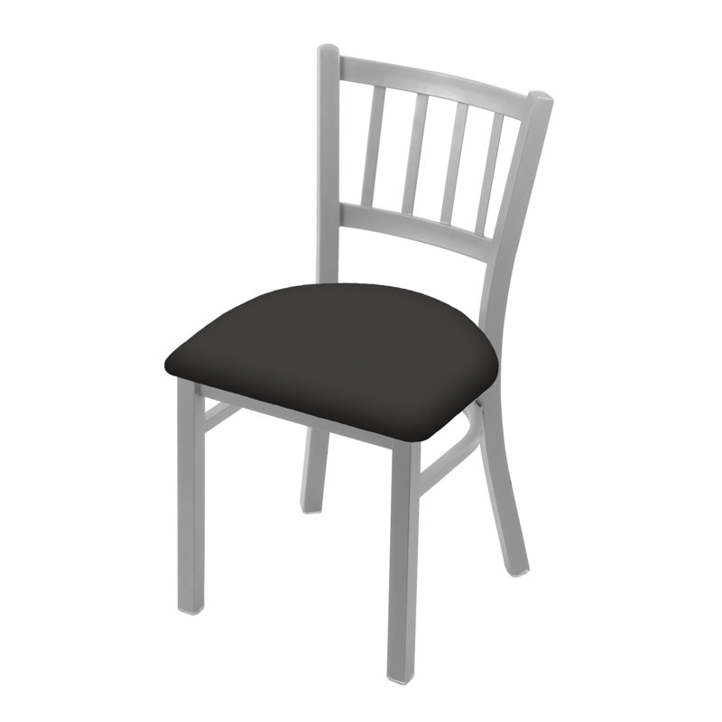 Chaise Contessa 610, Vinyle - Tempête de galop, Nickel anodisé