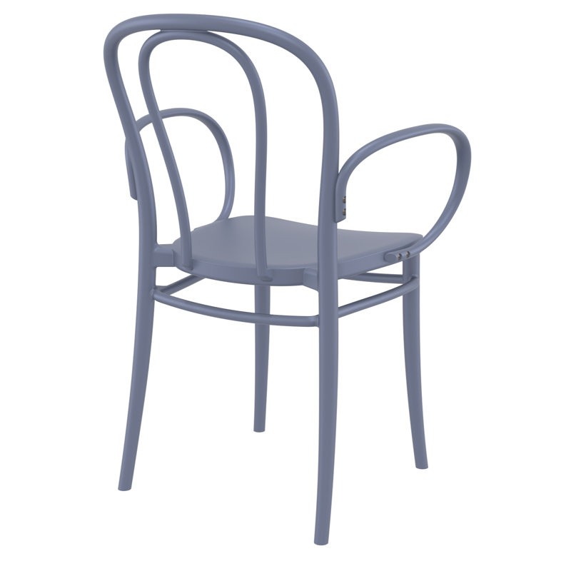 Chaise d'appoint empilable pour patio Farrah, Gris foncé