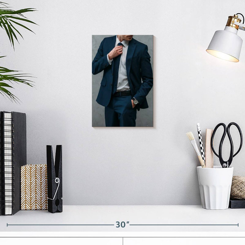 Shuttleworth Man Wearing Suit, 12" H x 8" W