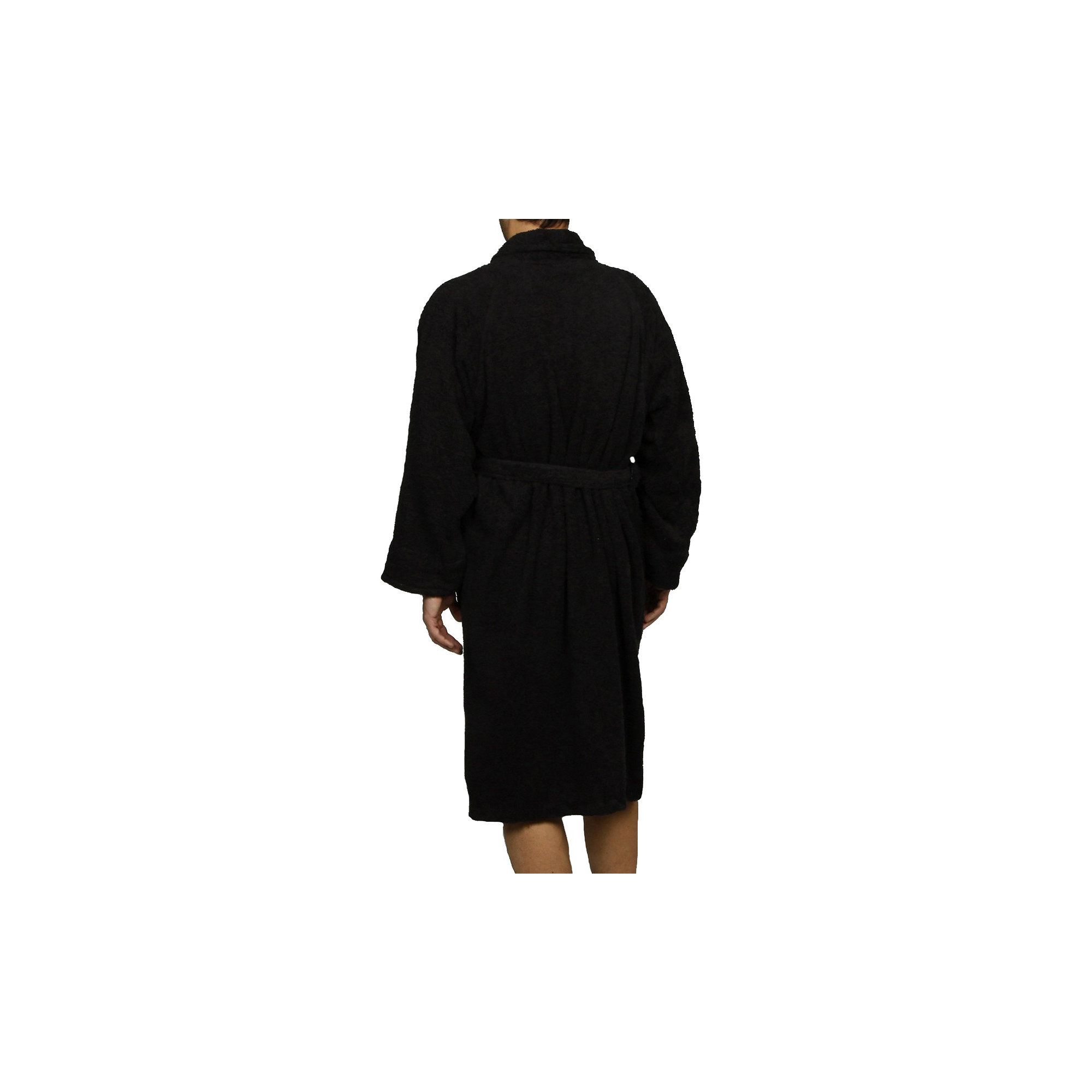 100% Cotton Bathrobe, Black, L