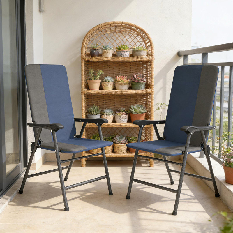 Ensemble de chaises d'extérieur, chaises de jardin à dossier haut, chaises de camping pliantes, ensemble de 2 chaises de patio