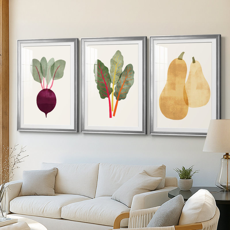 3 pièces, Argent argent, H 21 po x l 30 po