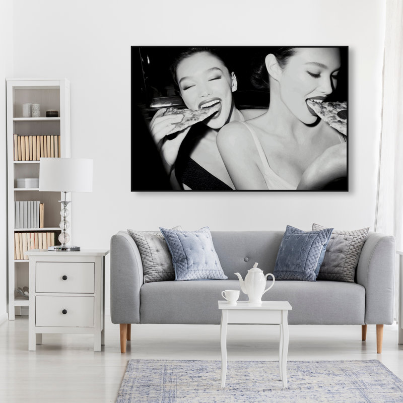 Midnight Mozzarella Print by Oliver Gal, 37"H x 55"W, Black Floater Frame