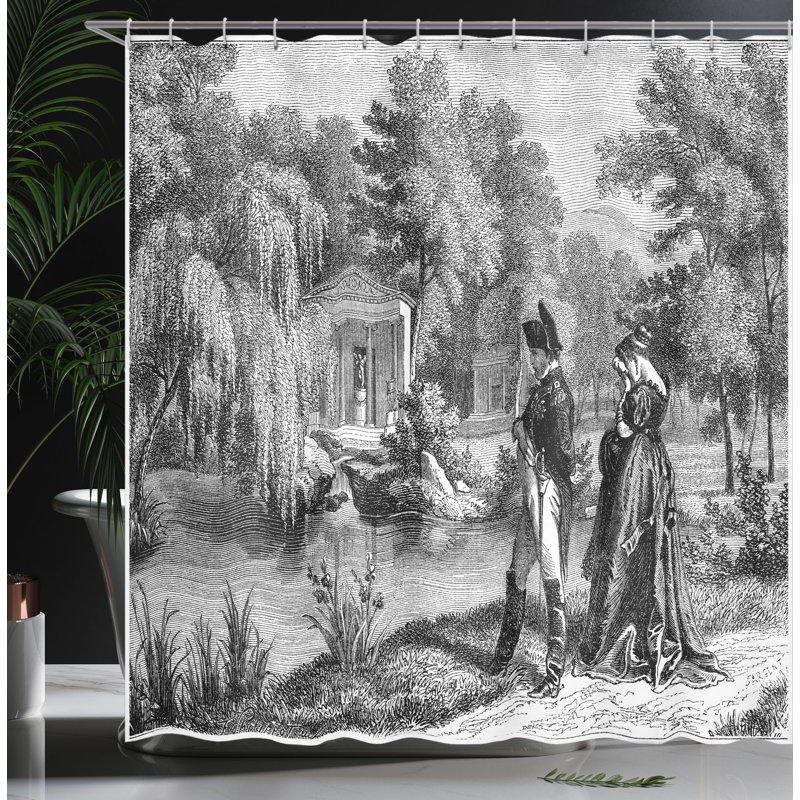 Ensemble de rideau de douche + crochets, H 69 po x l 105 po