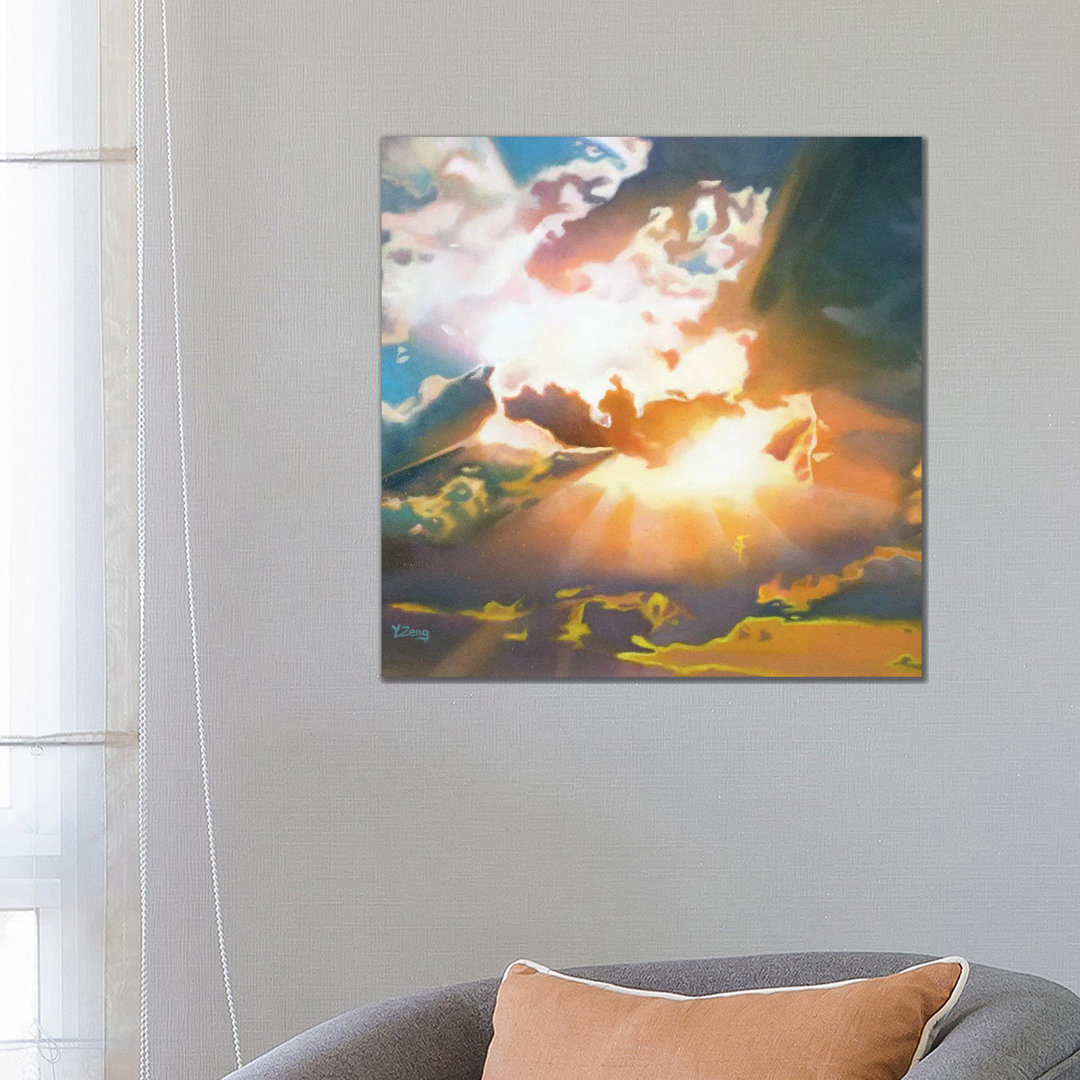 Sonnenstrahl durch die Wolken von Yue Zeng - Galerie-umwickelte Leinwand Giclée auf Leinwand